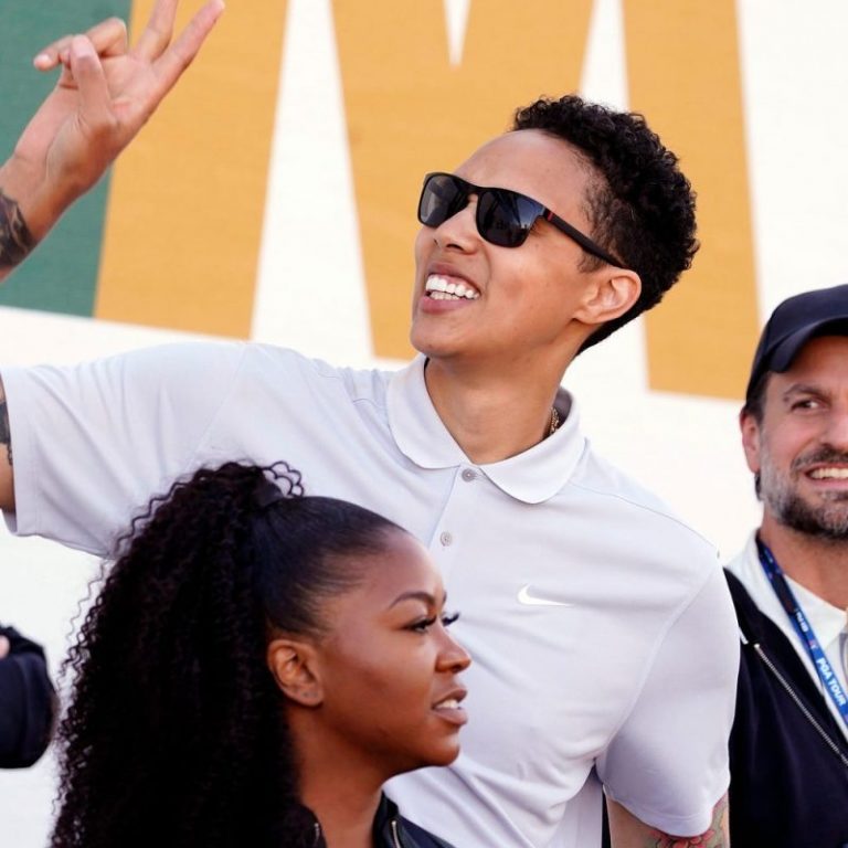 Brittney Griner attends Super Bowl 57 in No. 12 Eagles jersey