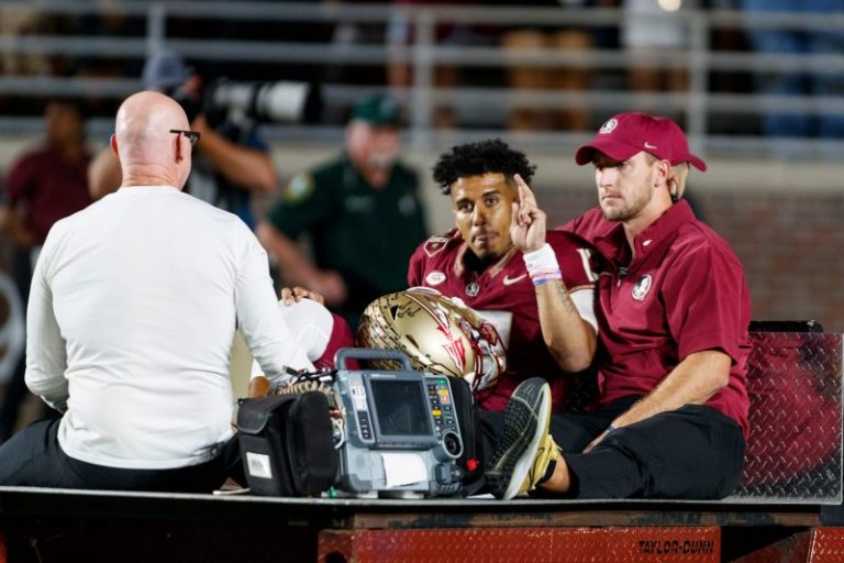 Florida State QB Jordan Travis carted off with serious leg injury