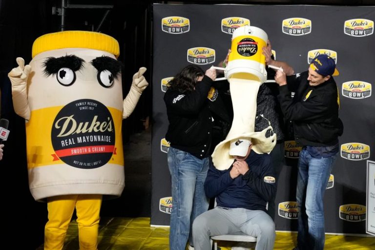 Duke’s Mayo Bowl ends with traditional mayonnaise shower