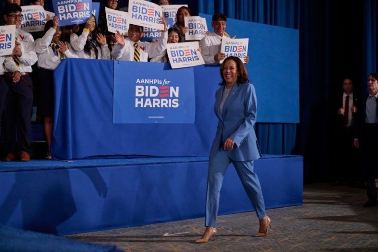 Harris lauds Biden as she kicks off campaign sprint under new spotlight