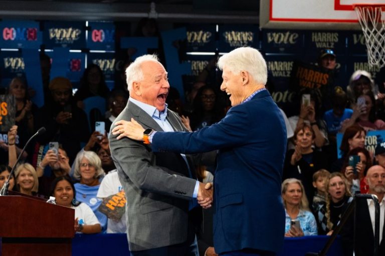 After low profile, Bill Clinton steps back on stage as surrogate for Harris