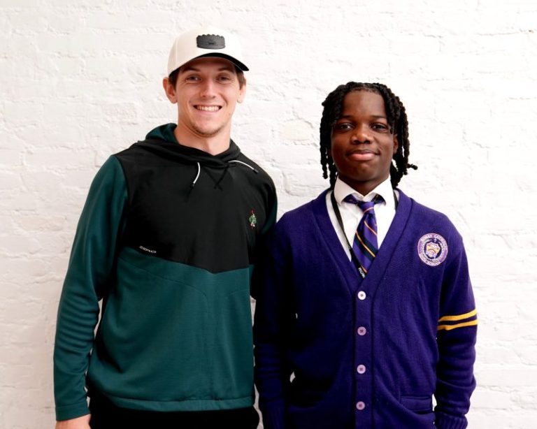 Eagles punter pumps up Philadelphia teenager as mentor in the gym