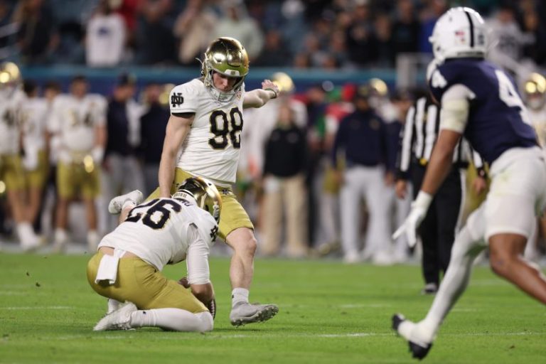 Is Notre Dame kicker Mitch Jeter related to Derek Jeter?